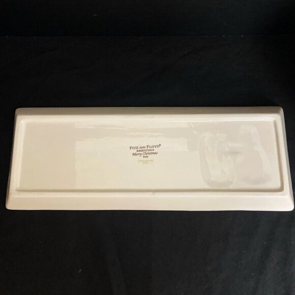 Fitz and Floyd Essentials Ceramic "Merry Christmas" Snowman Tray w/ Box 2006 - Picture 2 of 4